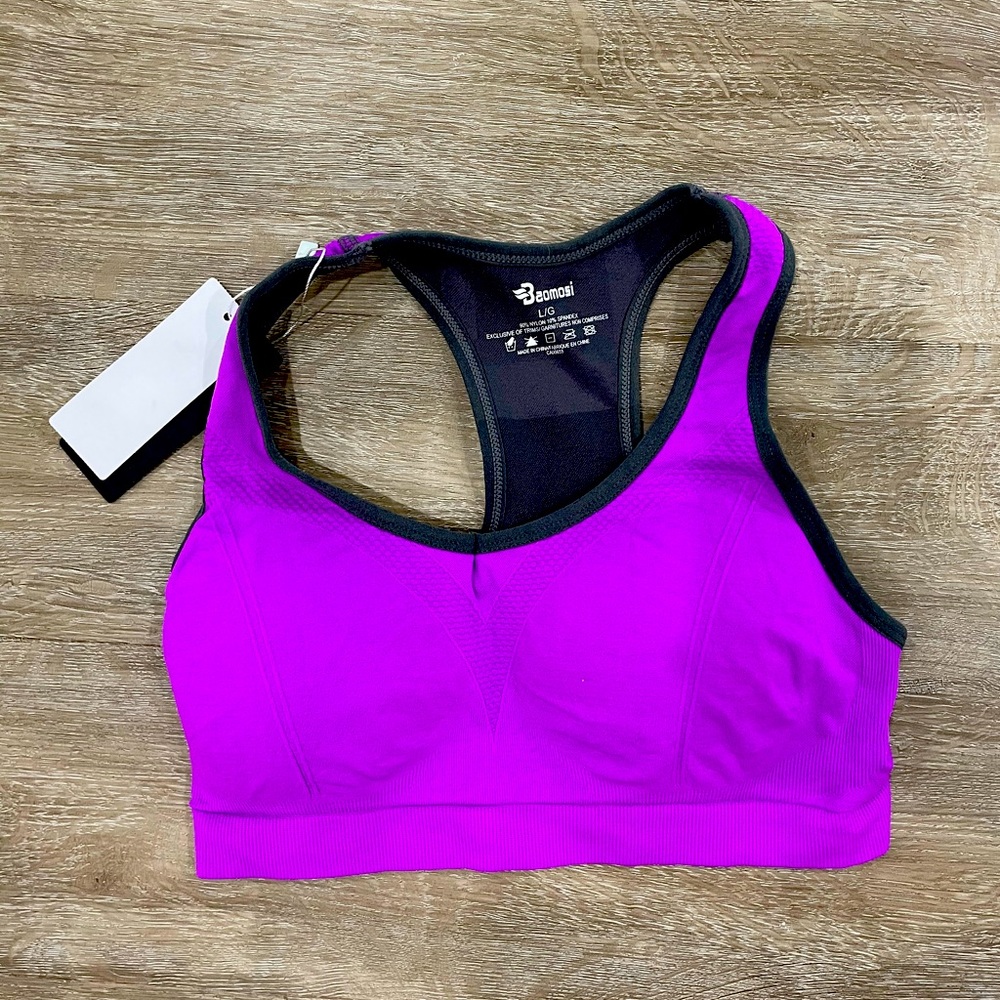 Purple sports bra
